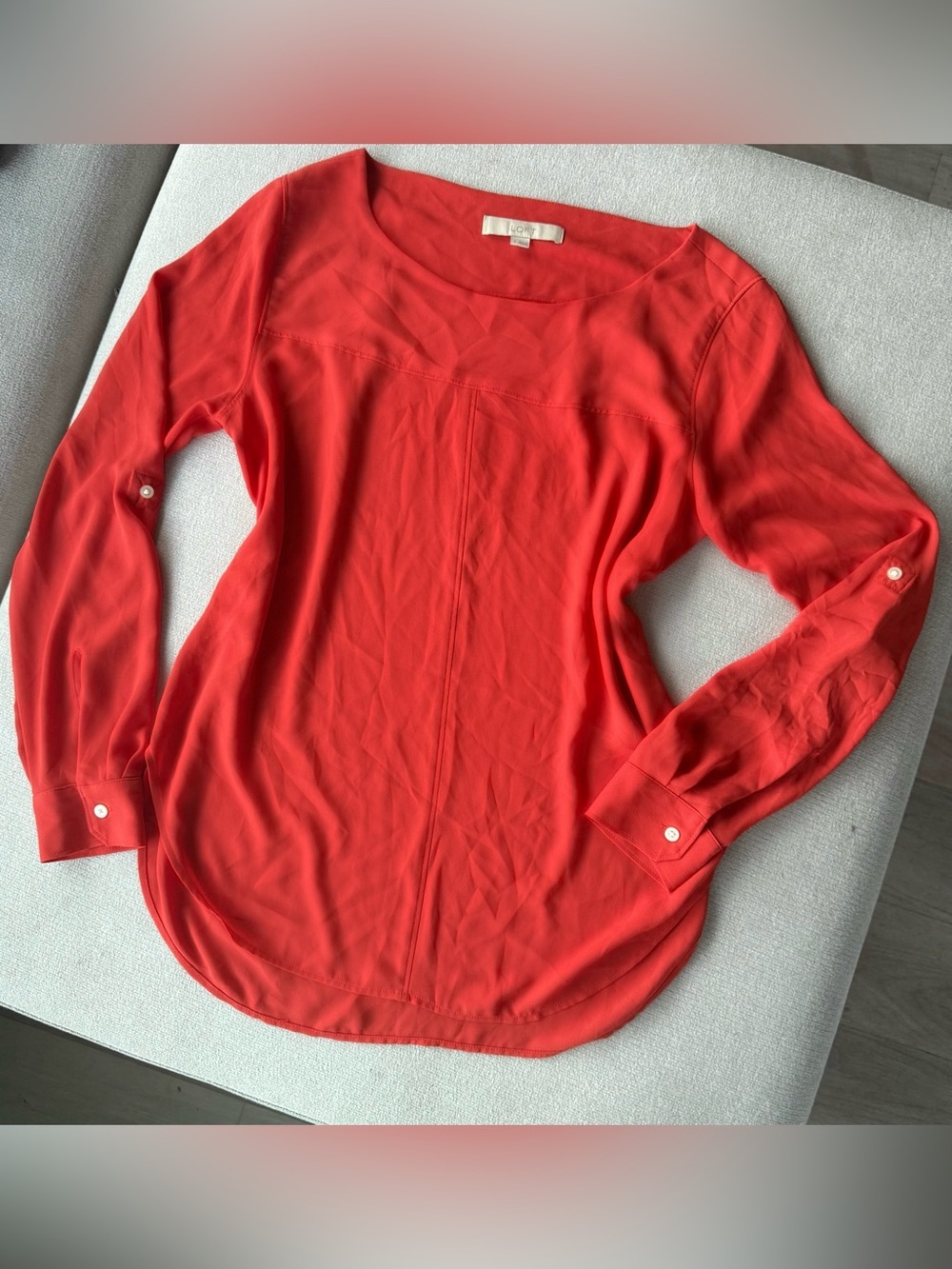 LOFT Scoop-Neck Long-Sleeve Blouse